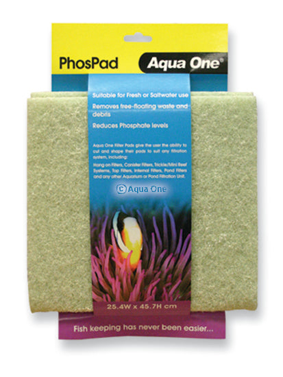 Aqua One Phos Pad - Self Cut Filter Pad 25.4 W X 45.7cm L