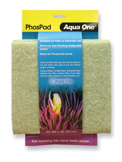 Aqua One Phos Pad - Self Cut Filter Pad 25.4 W X 45.7cm L - Newlyn - pets - Aqua One - 9325136012378