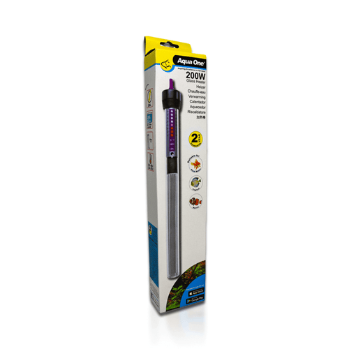 Aqua One Glass Fish Tank Heater 200w (up to 200L) - Newlyn - pets - Aqua One - 9325136030051